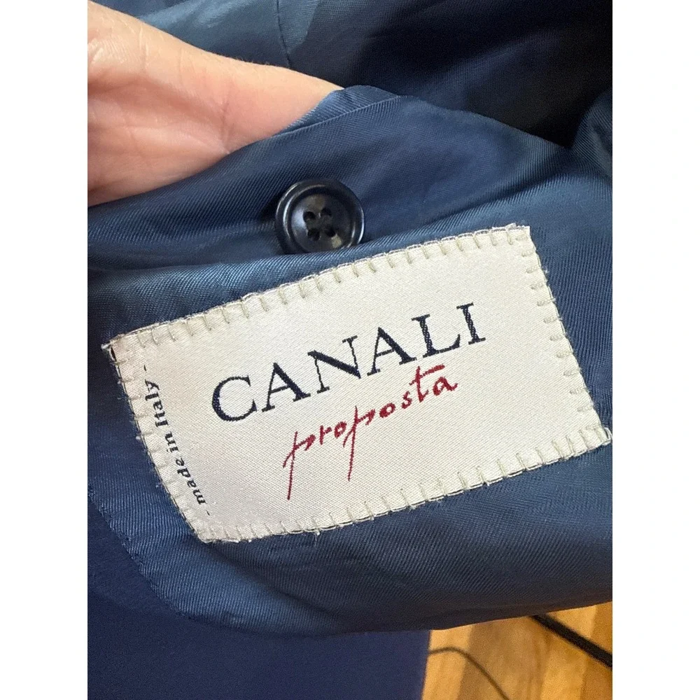 Canali Proposta Blazer 56R Blue Wool Sport Coat Italy Luxury